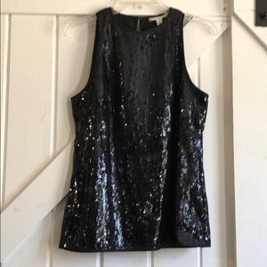 Banana Republic Black Sequined Tank Top